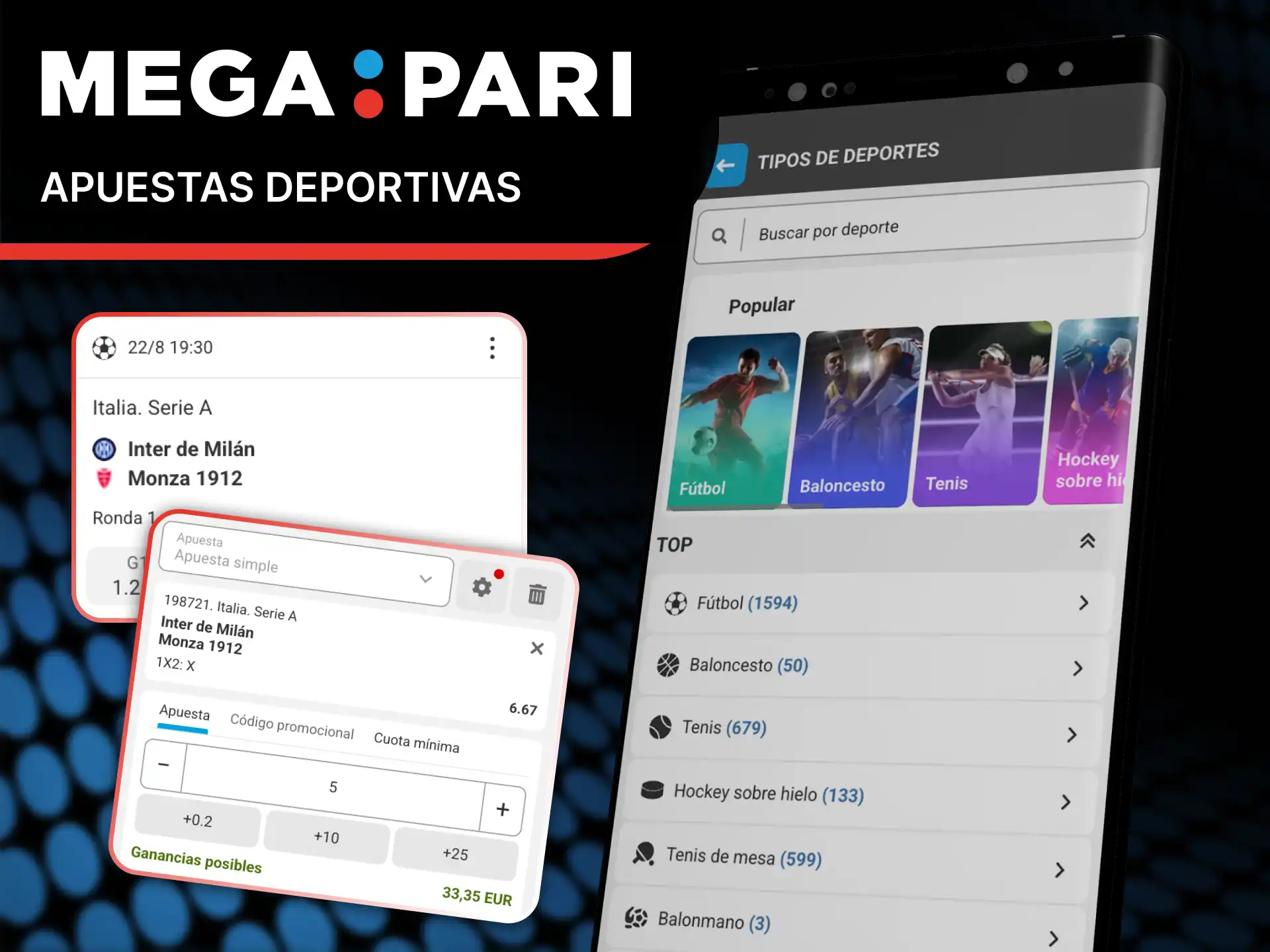 Haz tus pronósticos a tus deportes favoritos en la app de MegaPari.