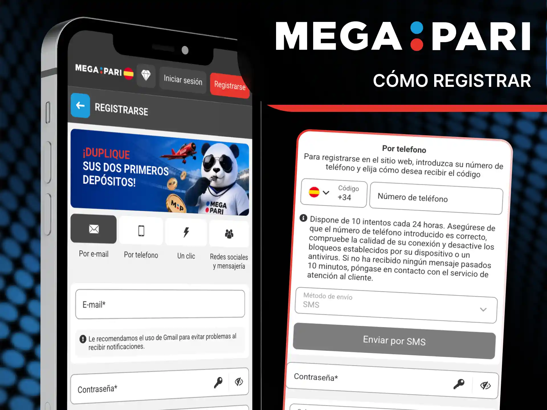 Abre tu nueva cuenta de usuario directamente desde la app de MegaPari.