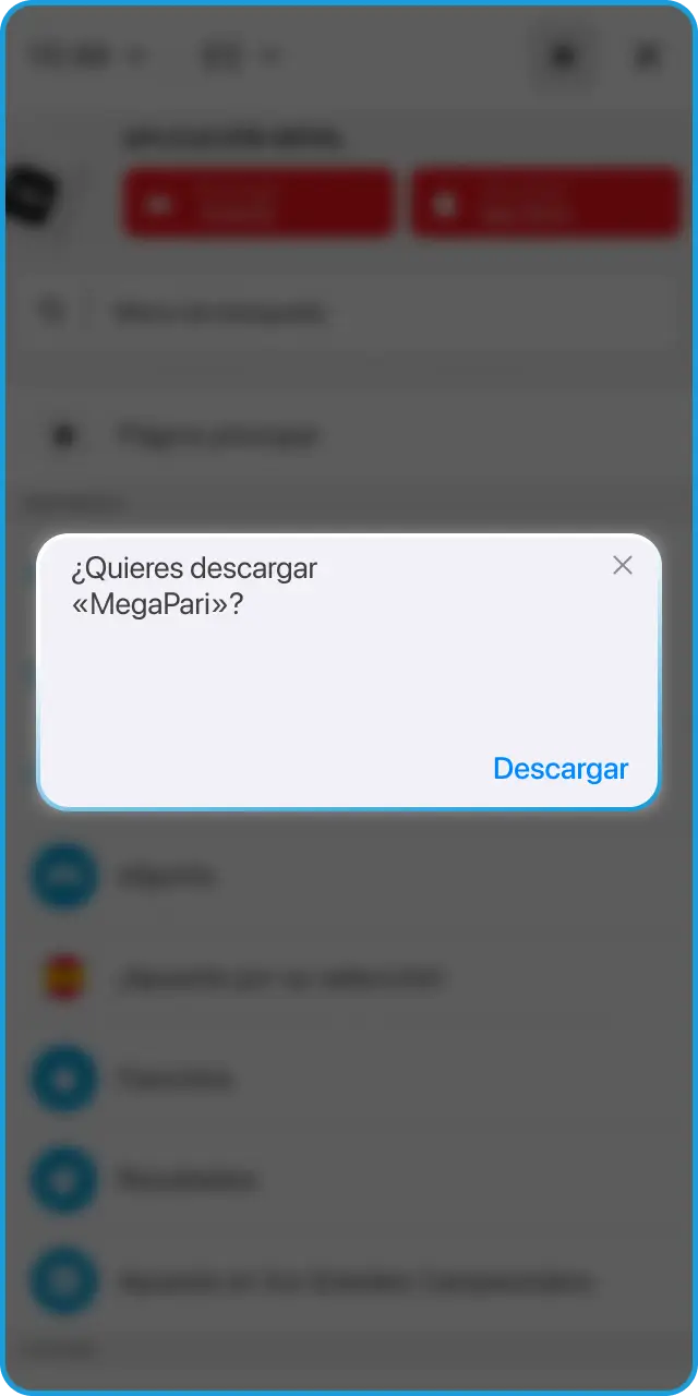 Confirma los permisos y valida la instalación de la app de MegaPari.