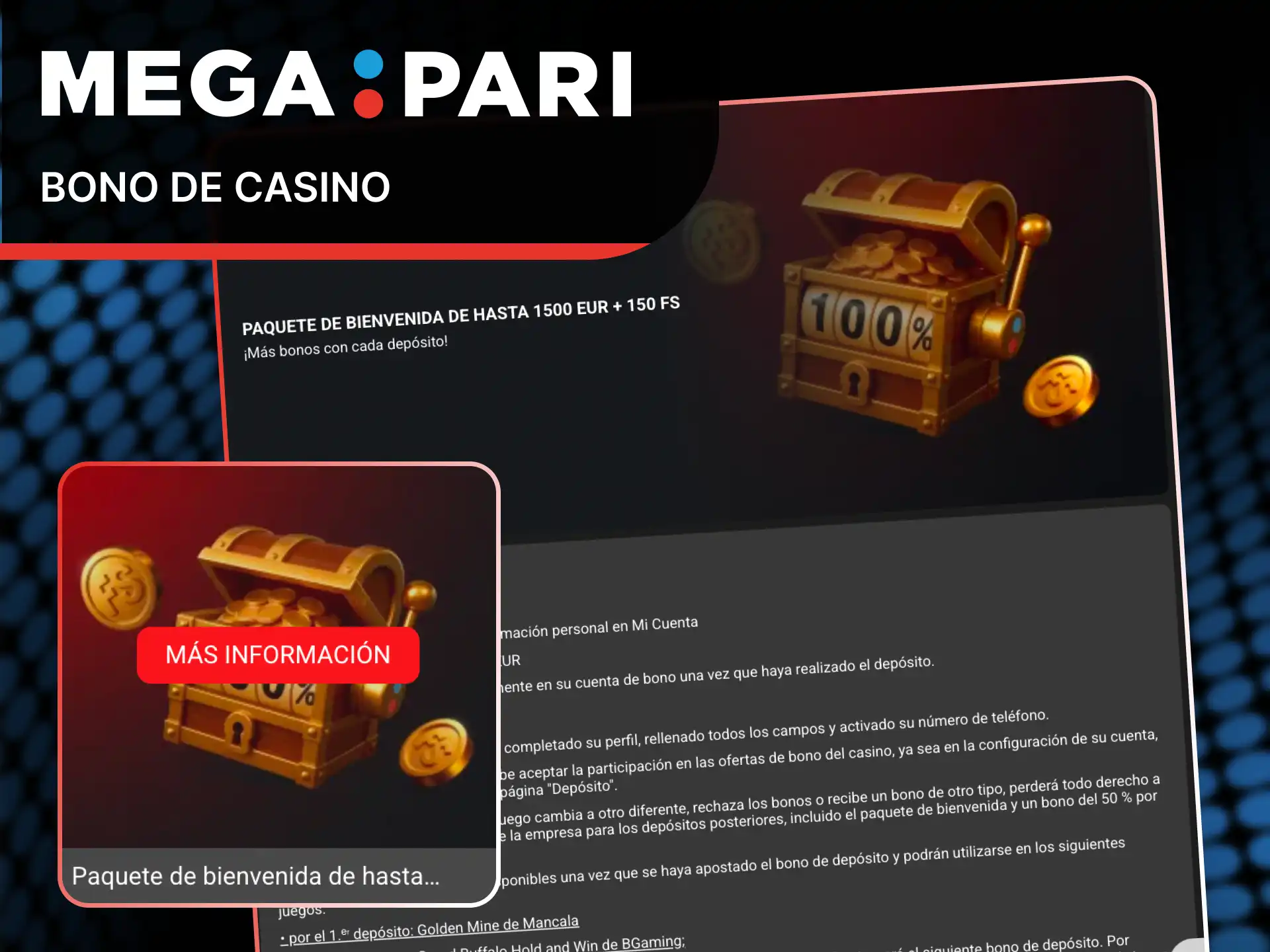 Obtén el paquete de giros y créditos de casino con tu bono en MegaPari.