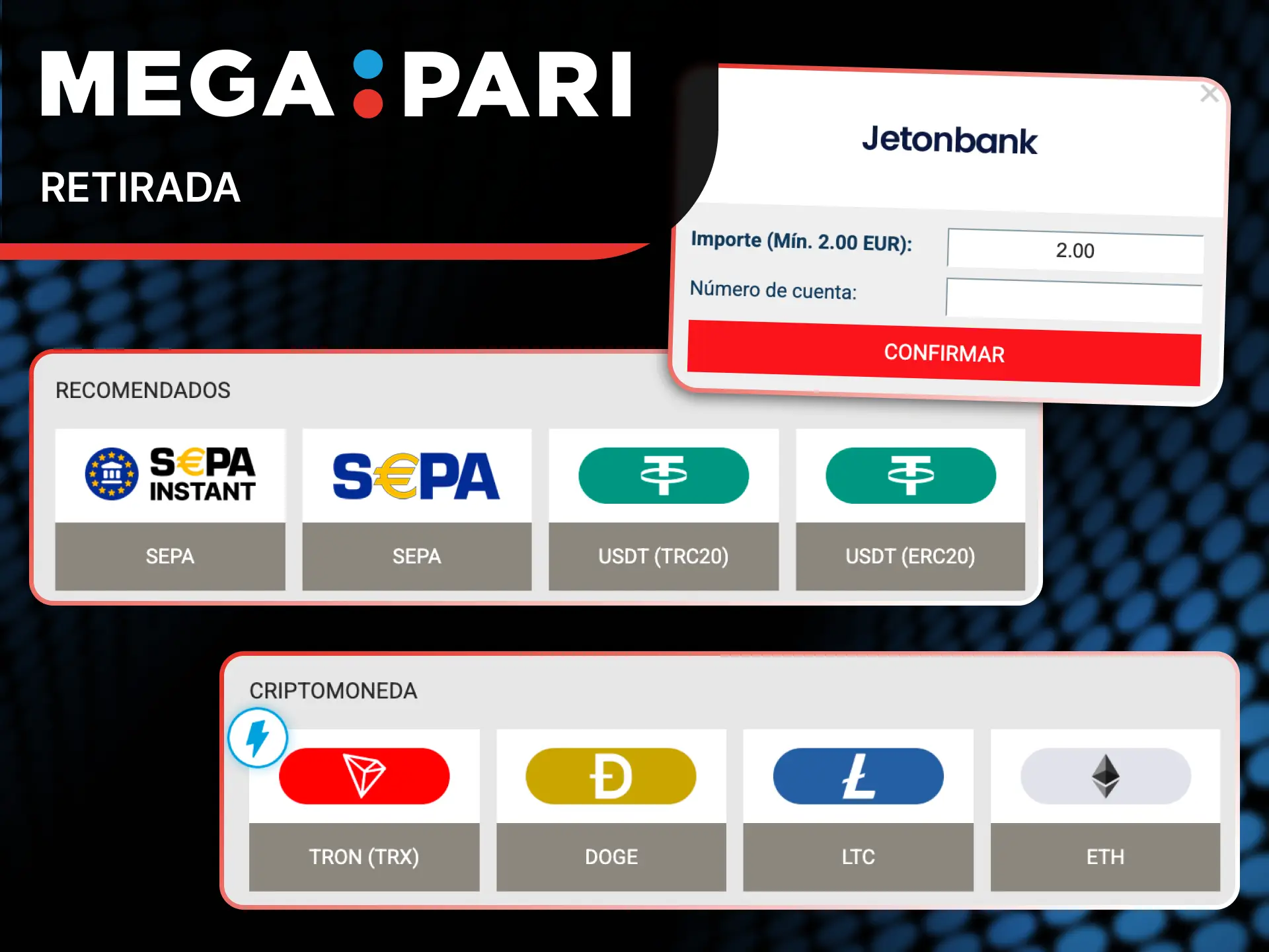 Completa el proceso de retiro de los fondos conseguidos con el bono en MegaPari.