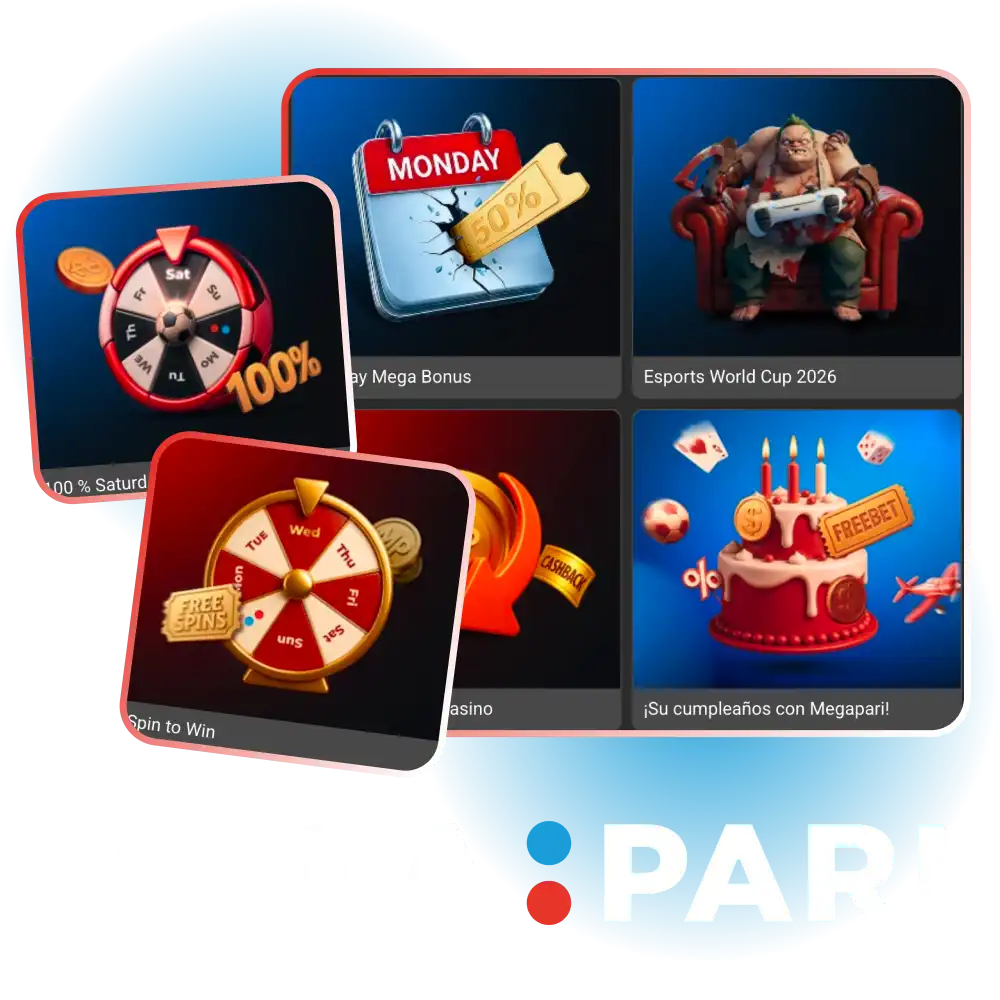 Consigue los mejores bonos en Megapari para mejorar tus apuestas.