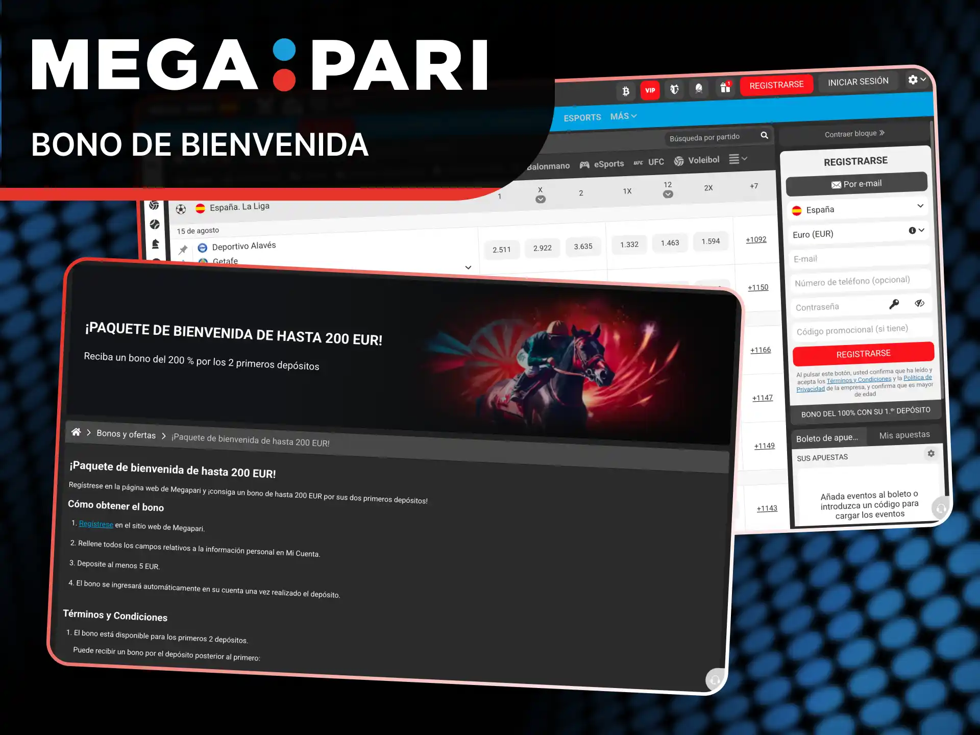 Reclama la bonificación de bienvenida para tus apuestas en MegaPari Fútbol.