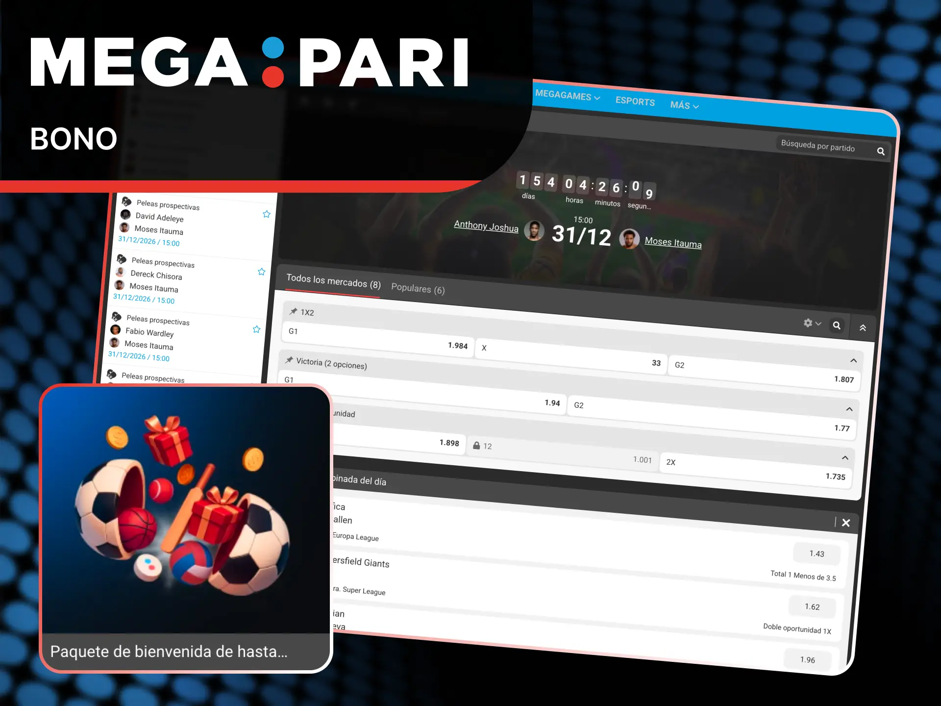 Reclama tu bono deportivo y utilízalo en los eventos de MegaPari MMA.