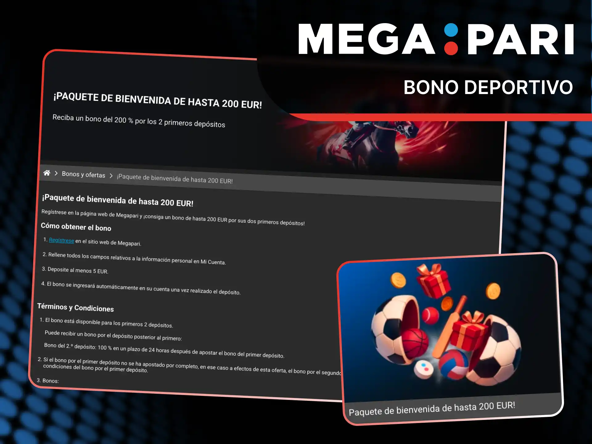 Consigue un bono del 100% para apuestas deportivas en MegaPari.