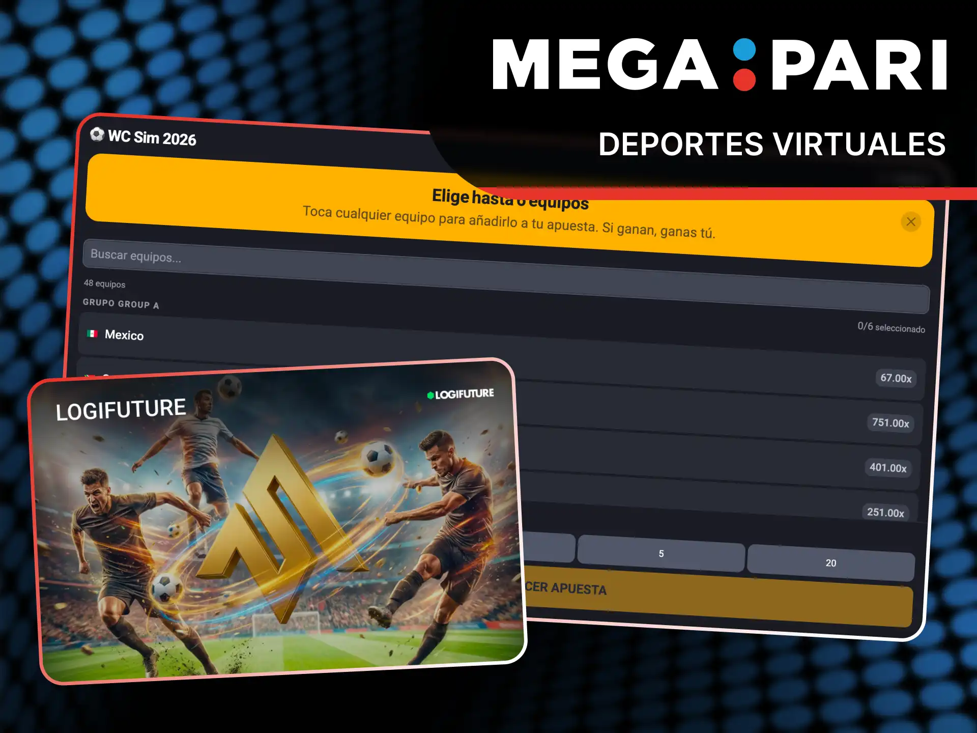 Sigue las simulaciones y apuesta en deportes virtuales con MegaPari.