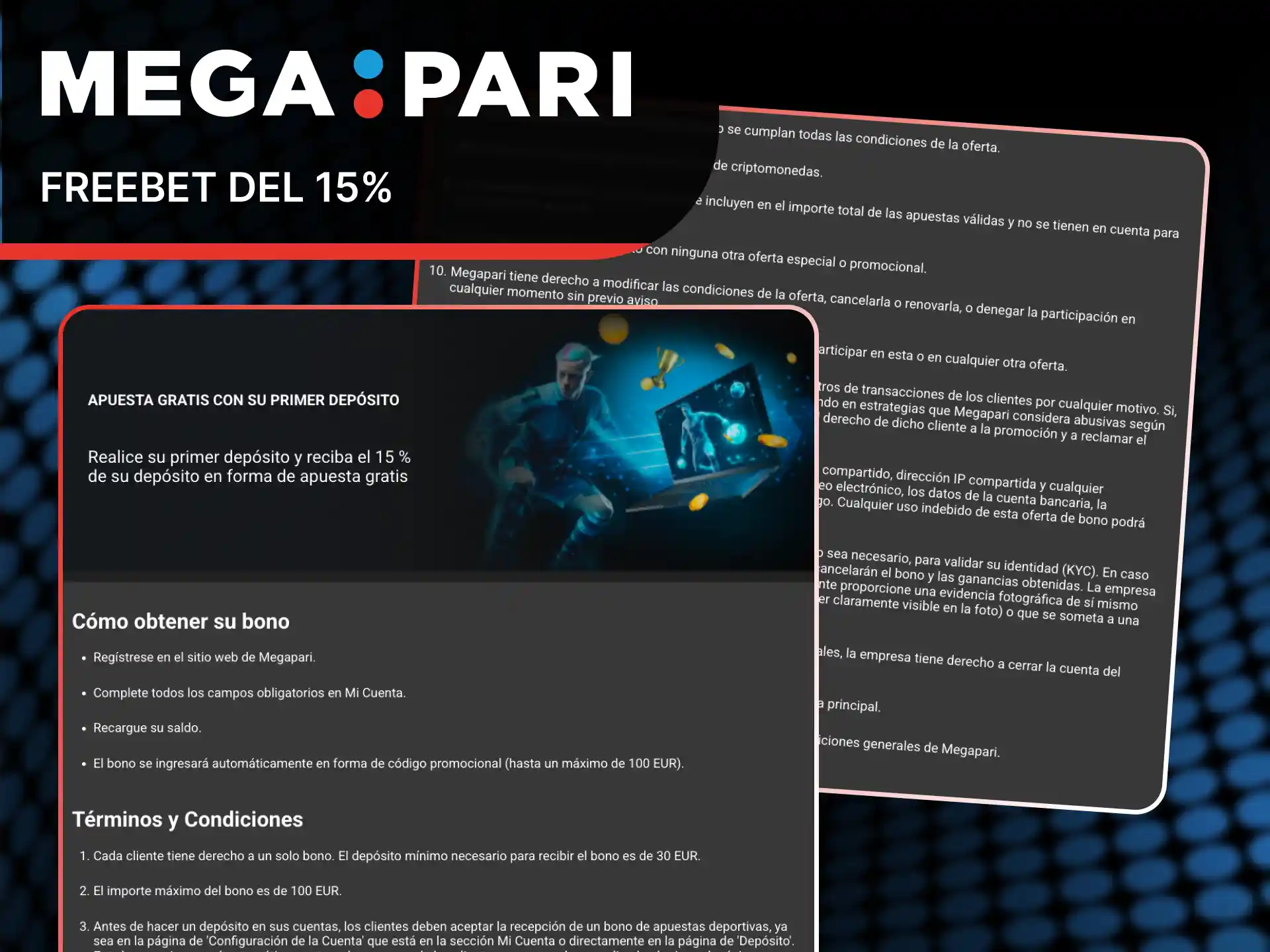 Obtén una freebet del 15% con tu bono en MegaPari.