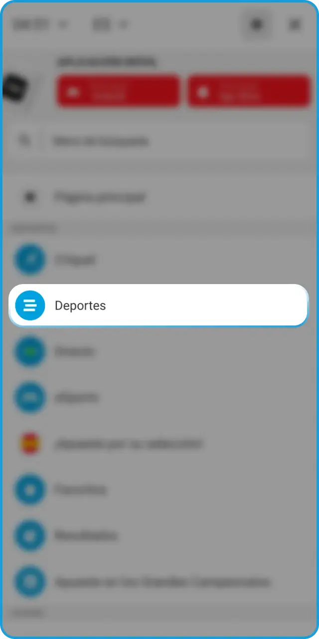 Selecciona la disciplina y el evento deseado para tu apuesta en MegaPari.