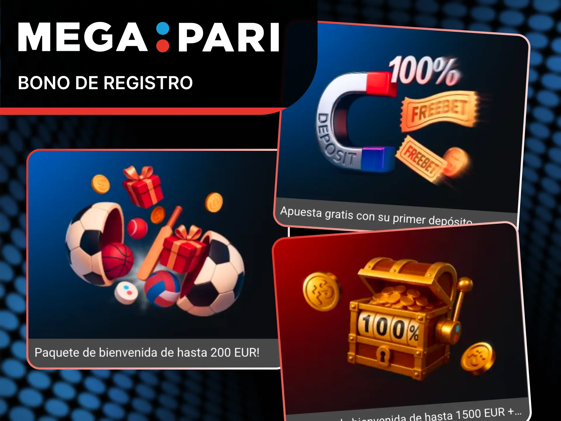 Obtén una gran bonificación de bienvenida al completar tu registro en MegaPari.