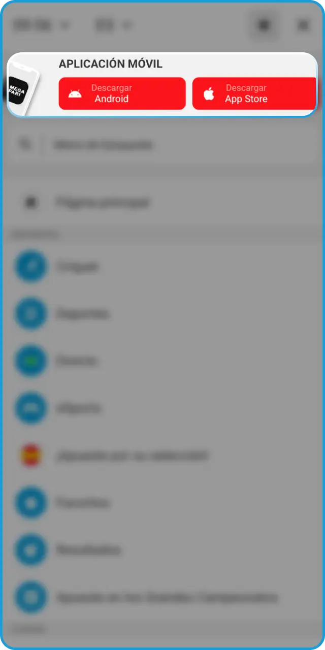 Instala la herramienta en tu teléfono para comenzar tu registro en MegaPari.