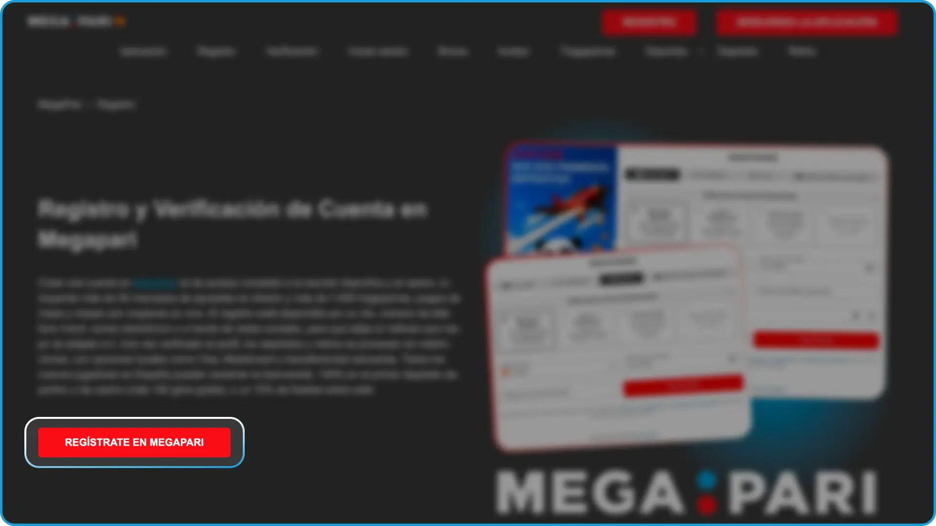 Haz clic en el enlace para iniciar el proceso de registro en MegaPari.