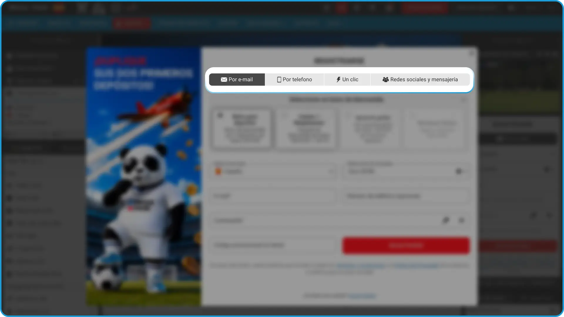 Elige la modalidad ideal para completar el formulario de registro en MegaPari.