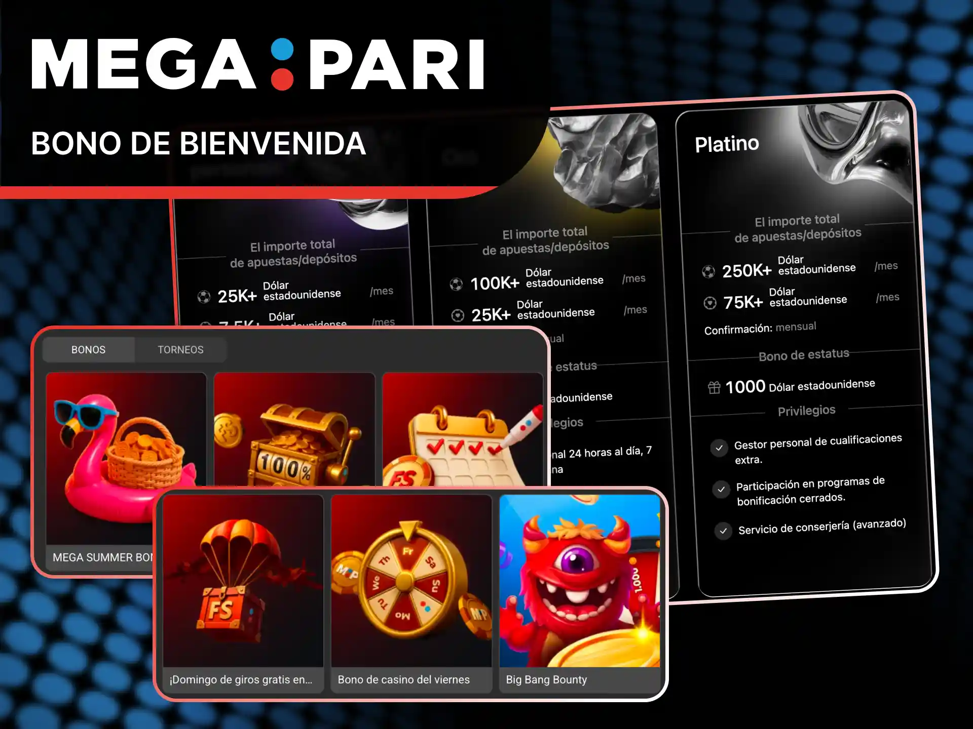 Reclama una bonificación especial para girar en las tragaperras de MegaPari.
